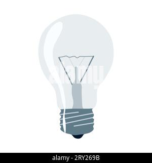 Flat light bulb vector illustration. Idea symbol. Electric lamp, light, inovation, solution, creative thinking, electrictity. Glass waste. Flat design Stock Vector