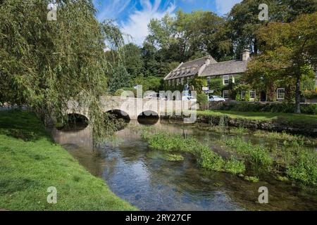 Bibury is a charming, typically Cotswold village just a short drive from Cirencester. Stock Photo