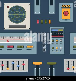 Control panel with switchers and buttons vector Stock Vector