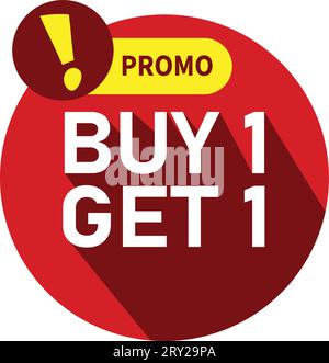 Buy 1 Get Promo Promotion Sale Price Drop Stock Vector