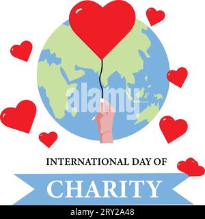 International Day Of Charity Image Design With Heart And Hand Concept Vector Design Stock Vector