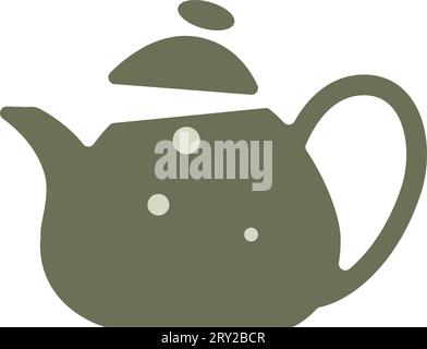 Kettle or tea pot with lid and handle, vector Stock Vector