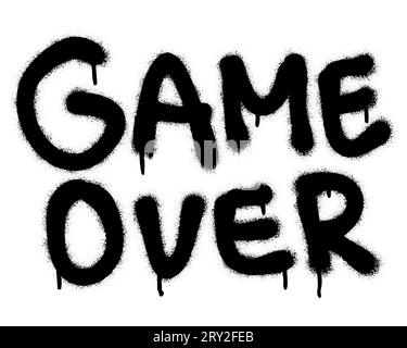 Spray graffiti quote GAME OVER. White background. Stock Vector