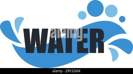 Water banner with drops and splashes, vectors Stock Vector