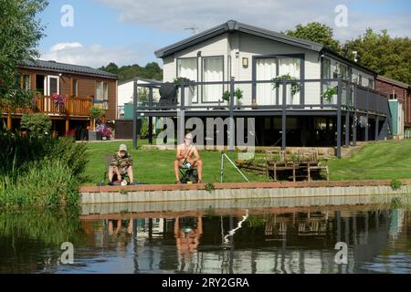 fishing river avon evesham Stock Photo - Alamy