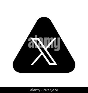 X, former Twitter, social media app icon. Black logo on white