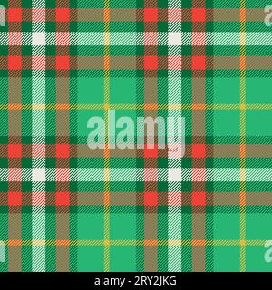 Plaid (tartan) seamless pattern. Red, green, yellow, white. Scottish, lumberjack and hipster fashion style. Stock Vector