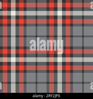 Plaid (tartan) seamless pattern. Red, black, gray, white. Scottish, lumberjack and hipster fashion style. Stock Vector