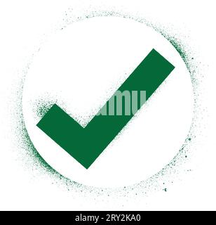 Green sign ''YES''. Spray paint graffiti stencil. Stock Vector