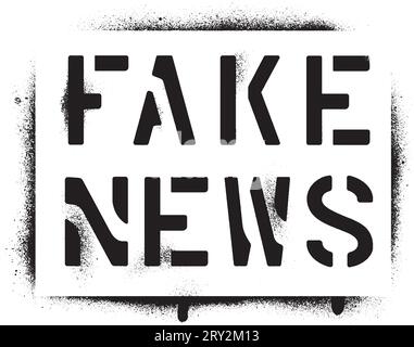 ''Fake news'' spray paint graffiti stencil. Stock Vector