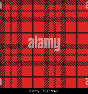 Tartan (plaid) seamless pattern. Red and black color. Scottish, lumberjack and hipster fashion style. Stock Vector