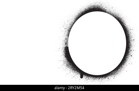 Round stencil template. Spray graffiti texture. Stock Vector