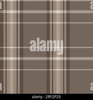 Plaid (tartan) seamless pattern. Brown, beige, white color. Scottish, lumberjack and hipster fashion style. Stock Vector
