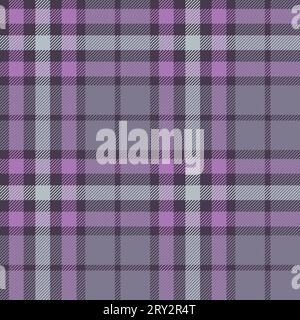 Tartan (plaid) seamless pattern. Violet shades and gray color. Scottish, lumberjack and hipster fashion style. Stock Vector