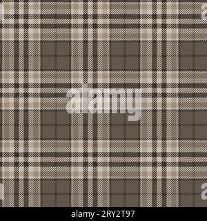 Plaid (tartan) seamless pattern. Brown, beige, white color. Scottish, lumberjack and hipster fashion style. Stock Vector