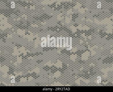 Camouflage seamless pattern. Snake skin texture. Black and gray shades. Stock Vector