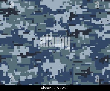 Navy camouflage seamless pattern.Digital style Stock Vector