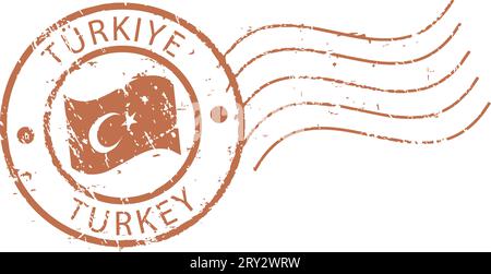 St. Valentine's day. Postal grunge stamps. Stock Vector
