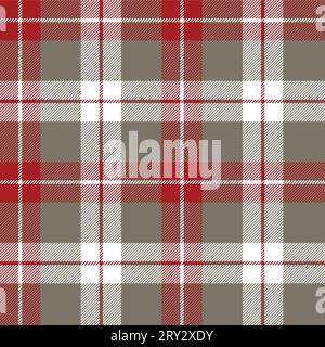 Red,gray,white tartan seamless pattern Stock Vector