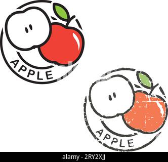 Two round stamps 'Apple' Stock Vector