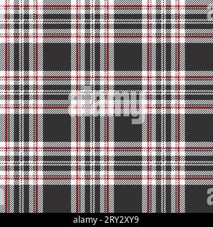 Tartan seamless pattern. Black, white and red color. Stock Vector