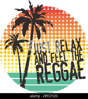 Reggae artwork for t-shirt, poster...Halftone and grunge texture Stock Vector