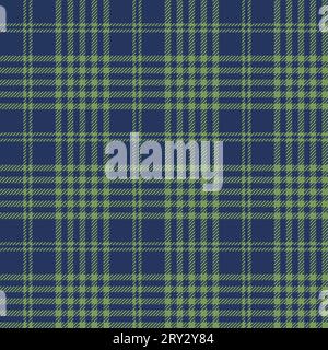 Plaid (tartan) seamless pattern. Blue and green color. Stock Vector