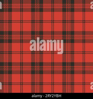 Plaid (tartan) seamless pattern. Red and black color. Stock Vector