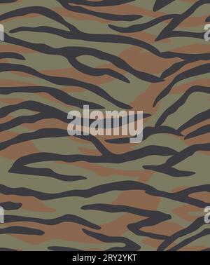 Camouflage seamless pattern.Tiger stripes. Stock Vector