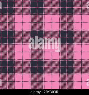 Plaid (tartan) seamless pattern. Two colors (pink,dark blue). Stock Vector