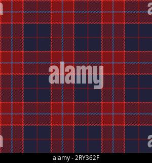 Traditional plaid (tartan) seamless pattern. Scottish kilt textile. Two colors( red and blue). Stock Vector