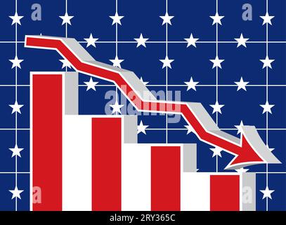 Chart of  U.S. economic crisis Stock Vector