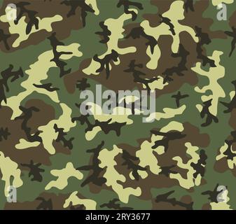 Camouflage seamless pattern. Woodland style Stock Vector