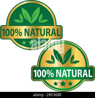 100% Natural Label Stock Vector Image & Art - Alamy