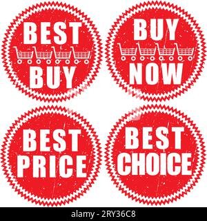 set of red grunge labels Stock Vector