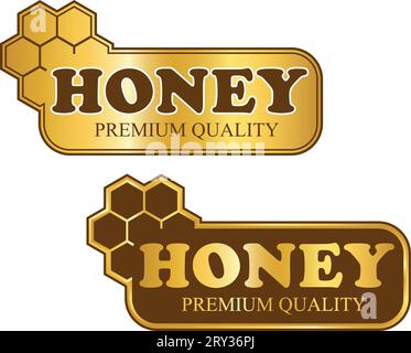 Honey golden brown labels Stock Vector