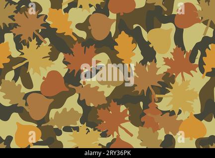 Autumn campuflage seamless pattern Stock Vector