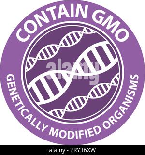 Violet Label Contain GMO - Genetically modified organisms Stock Vector ...