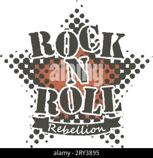 Rock 'n' roll rebellion star Stock Vector