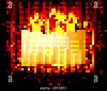 Neon rectangle lamp wall sign isolated on transparent background. Vector red power glowing bull banner, light line or neon frame for your design. Stock Vector