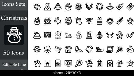 set of Christmas icons  vector Stock Vector