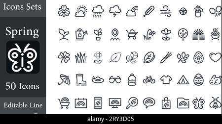set of Spring icons vectors Stock Vector