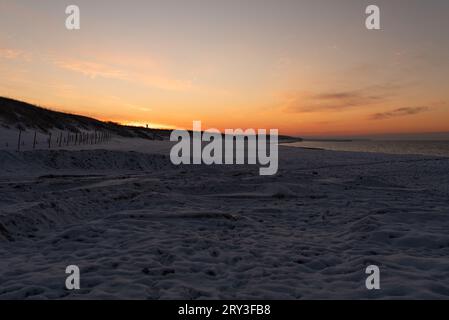 Sunset over the Baltic Sea, dramatic sky Stock Photo