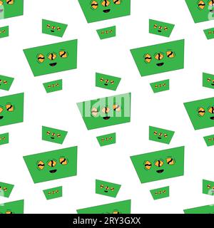 Geometric seamless psychedelic groovy pattern. different shapes. trapezoid Stock Vector