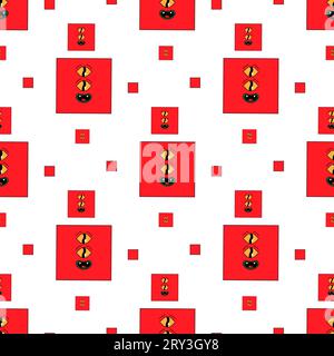 Geometric seamless psychedelic groovy pattern. different shapes. square Stock Vector