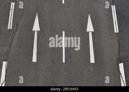 Arrow sign showing straight direction Stock Photo