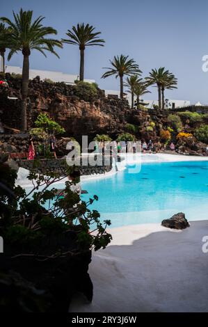 Jameos del Agua is a series of lava caves and an art, culture and tourism center created by local artist and architect, Cesar Manrique, Lanzarote, Can Stock Photo