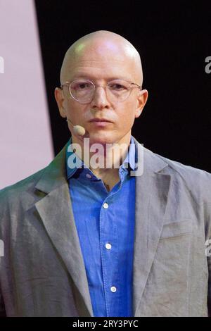 Torino, Italy. 28th Sep, 2023. Yoram Wijngaarde, founder of Dealroom.co, speaks on the stage of 2023 Italian Tech Week. Credit: Marco Destefanis/Alamy Live News Stock Photo