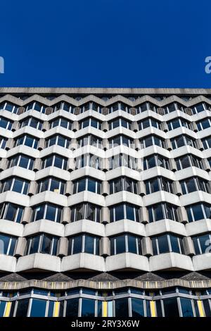 Brutalist style exterior of Imperial Hotel, Bloomsbury, London, England Stock Photo