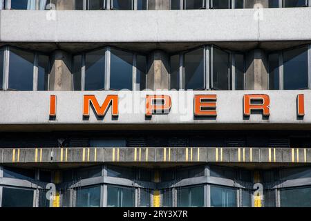 Brutalist style exterior of Imperial Hotel, Bloomsbury, London, England Stock Photo